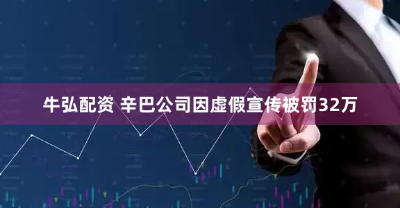 牛弘配资 辛巴公司因虚假宣传被罚32万